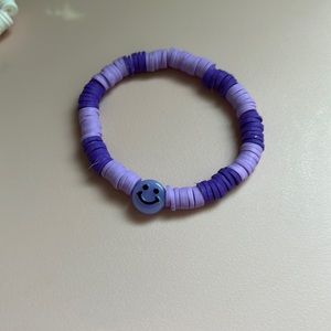 Lilac and Dark Purple Clay Bead Bracelet